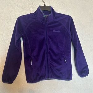 Columbia Youth Purple Full Zip Fleece Sweater Jacket Size Large With Pockets